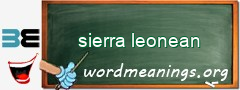 WordMeaning blackboard for sierra leonean